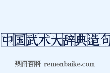 中国武术大辞典造句是什么意思的图片